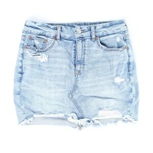 American Eagle Women's Distressed Denim Mini Skirt – Size 8
